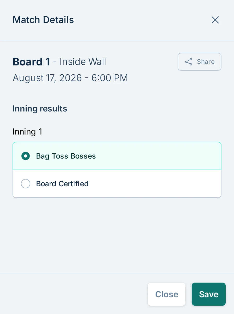 Result entry without numeric scores